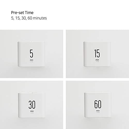 mooas Multi Clock Time Cube Timer (White), Alarm & Backlight Desk Productivity for ADHD Kids Classroom Study, Kitchen, Cooking, Desk, Office, Time Management 5,15,30,60 min Timer Various Setting - color: White
