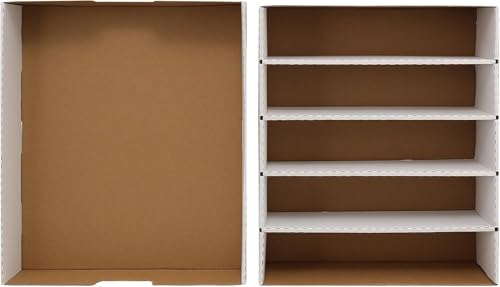 5 Row Trading Card Storage Box Holds 3950-count,1 Pack Cardboard Storage Box with Divider+index Label,Trading Card Dividers for Tcg,Sports,Mtg Cards - size: 1 Pack-Large