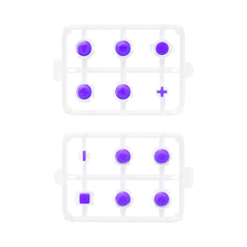 eXtremeRate Replacement Two-Tone Jelly Buttons for JoyCon, Purple & Clear with Symbols Custom Controller ABXY Direction Home Capture + - Keys, DIY Action Face Buttons for Nintendo Switch & Switch OLED - color: Purple & Clear