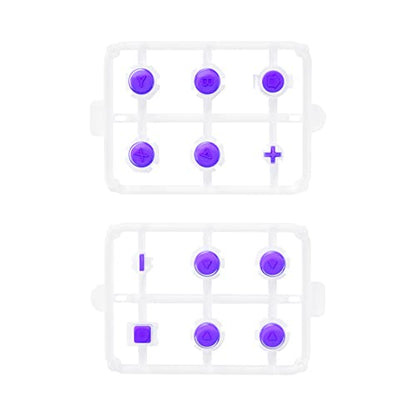 eXtremeRate Replacement Two-Tone Jelly Buttons for JoyCon, Purple & Clear with Symbols Custom Controller ABXY Direction Home Capture + - Keys, DIY Action Face Buttons for Nintendo Switch & Switch OLED - color: Purple & Clear