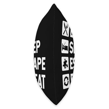 Escape Room Game, Eat Sleep Escape Repeat Throw Pillow - size: 16x16