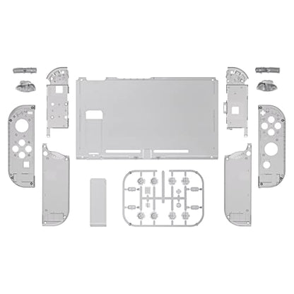 eXtremeRate DIY Replacement Shell Buttons for Nintendo Switch, Back Plate for Switch Console, Housing with Full Set Buttons for Joycon Handheld Controller - Clear Black [No Electronics Parts] - color: Clear Black