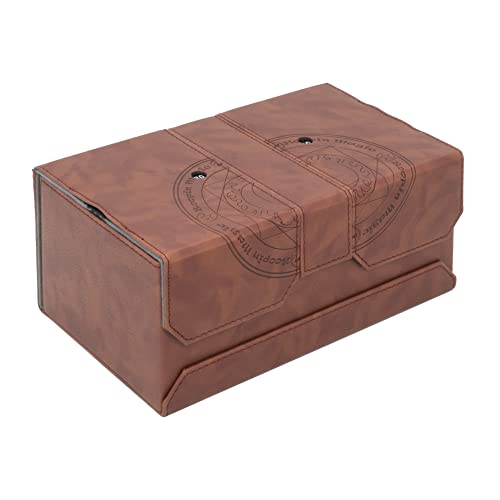 Zoopin 200 Card Deck Box for MTG ,CCG,TCG,Yugioh...With Two Built-in Life Counters and Two Card-trays plus one Dice/Token Tray (Brown ) … - color: Brown