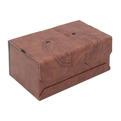 Zoopin 200 Card Deck Box for MTG ,CCG,TCG,Yugioh...With Two Built-in Life Counters and Two Card-trays plus one Dice/Token Tray (Brown ) … - color: Brown