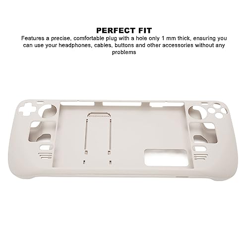 MUNEFE Kickstand Protective Case for Steam Deck, Cover Protector with Stand Base, Full Fingerprint Proof Protective Case for Protecting Your Gaming Console(Ceramic White)