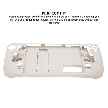 MUNEFE Kickstand Protective Case for Steam Deck, Cover Protector with Stand Base, Full Fingerprint Proof Protective Case for Protecting Your Gaming Console(Ceramic White)