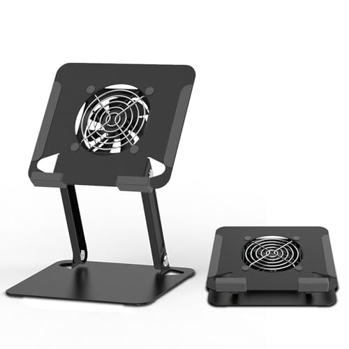 Cooling Stand for Surface Pro,Tablet Cooler Stand Holder with Quiet Fan Heavy Duty for iPad Pro Air Series,Microsoft Surface Series,Samsung Galaxy Tabs,Portable Monitor...Up to 15'' Tablets-Black - color: Black