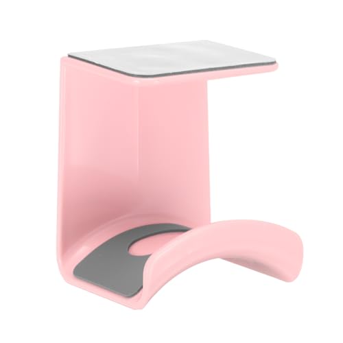 uxcell Headphone Stand, 1 Pcs ABS Headset Holder Adhesive Headphone Holder Hook Mount Headphone Hanger Hook Under Desk for Gaming Headphones Earphones Cables, Pink(Hanging) - color: Pink