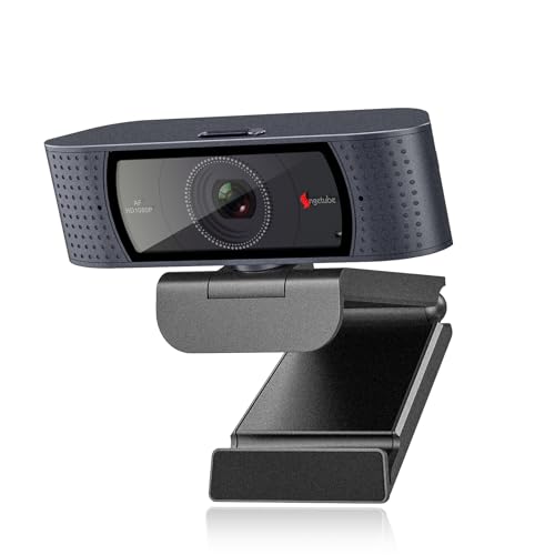 Angetube 1080P Webcam, Computer PC Camera for Laptop with Privacy Cover | 2 Microphone, Plug & Play, USB Type-A & A-to-C Adapter, 78° FOV, Suit for Online Calling, Zoom/Teams/YouTube/Google Meeting