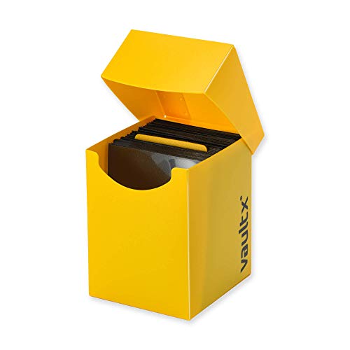 Vault X Large Standard Deck Box with 150 Black Sleeves, fits 100+ Sleeved Trading Cards (Yellow) - color: Yellow