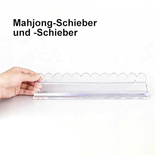 American Mahjong Racks with Pushers, Clear Acrylic Tile Holders, 4-Pack | Clear acrylic Mahjong racks with smooth pushers, keeping tiles organized and providing easy gameplay for family and friends