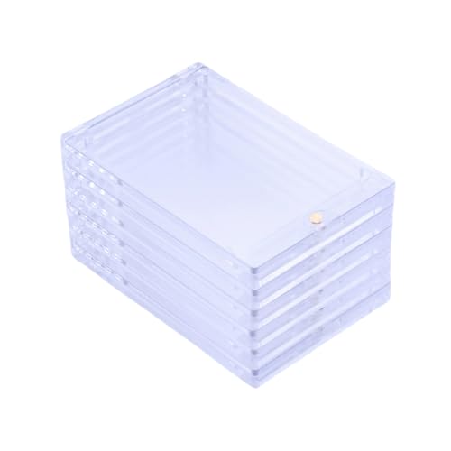 6 Pack Magnetic Card Holder 130pt Thick One Touch Hard Plastic Trading Protector Case for Baseball Basketball Football Sports Cards - color: 130pt