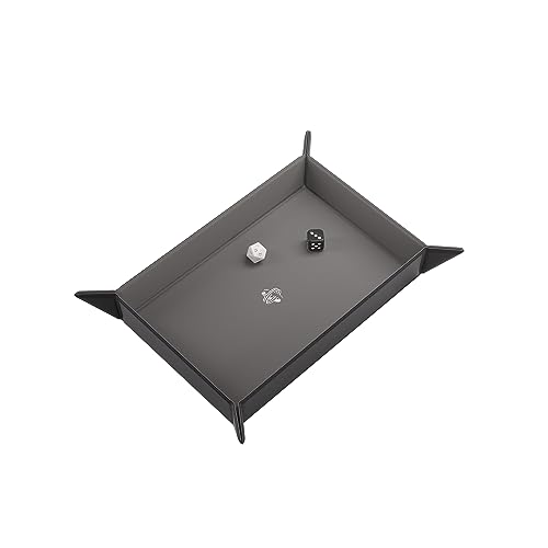 Magnetic Dice Tray - Take Control of Your Roll! Compact and Versatile Dice Tray for Tabletop Games and Board Games, Rectangular Shape, Black/Gray Color, Made by Gamegenic