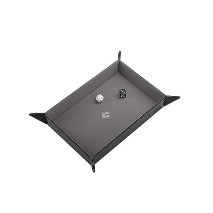 Magnetic Dice Tray - Take Control of Your Roll! Compact and Versatile Dice Tray for Tabletop Games and Board Games, Rectangular Shape, Black/Gray Color, Made by Gamegenic