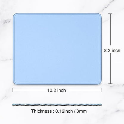 Hsurbtra Mouse Pad, Premium-Textured Square Mousepad 10.2 x 8.3 Inch, Stitched Edge Anti-Slip Waterproof Rubber Pretty Cute Computer Mat for Office Gaming Laptop Women Kids Sky Blue - color: Sky Blue, size: Square Mousepad (10.2" x 8.3")