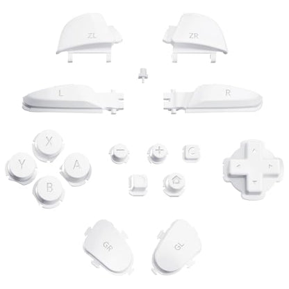 eXtremeRate DIY Replacement Full Set Buttons for Nintendo Switch 2 Pro Controller, Custom ABXY Dpad + - Home Capture Power L R ZR ZL Triggers Sync GL GR Buttons for Switch 2 Pro Controller - White - color: White