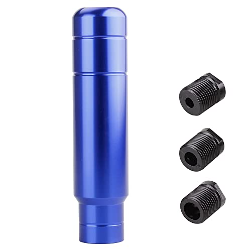 BARTOO Aluminum Alloy Heavy Weighted Shifter Knob, 5" Auto Gear Shift Knob, Car Gear Lever Stick Shifter Handle,with 3 Threaded Adapters M8 M10 M12,Fit Most Automatic Manual Vehicle (Blue) - color: Blue