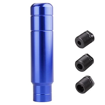 BARTOO Aluminum Alloy Heavy Weighted Shifter Knob, 5" Auto Gear Shift Knob, Car Gear Lever Stick Shifter Handle,with 3 Threaded Adapters M8 M10 M12,Fit Most Automatic Manual Vehicle (Blue) - color: Blue