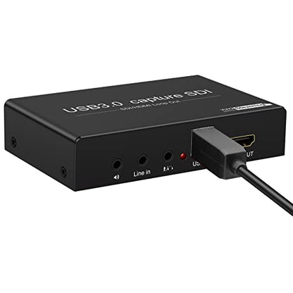 HDMI SDI to USB Capture Card USB3.0 1080P60fps SDI to HDMI Converter SDI Out&Audio Mixing,SDI2HDMI,SDI Game Video Capture Card