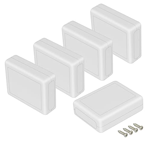 LeMotech Project Box 5 Pieces ABS Plastic Electrical Project Case Small Junction Box for Electronics White 3.54 x 2.75 x 1.10 inch (90 x 70 x 28 mm) - color: 5 pieces, size: 3.54"x 2.75"x 1.10"
