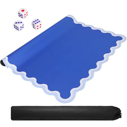 TIASUSAN Dark Blue Mahjong Mat (31.5” x 31.5”) with Black Carrying Bag, Anti-Slip, Noise-Reducing Mahjong Mat for Table, Board Games and Card Games - color: Dark Blue