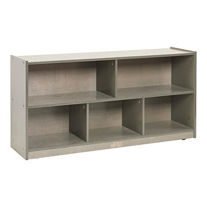 ECR4Kids 5-Compartment Mobile Storage Cabinet, Toddler, Classroom Furniture, Grey Wash - color: Grey Wash