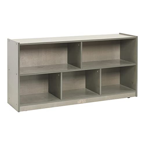 ECR4Kids 5-Compartment Mobile Storage Cabinet, Toddler, Classroom Furniture, Grey Wash - color: Grey Wash