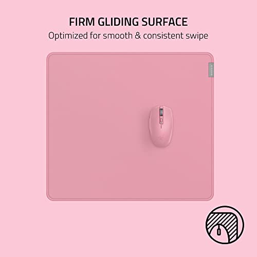Razer Strider Hybrid Mouse Mat with a Soft Base & Smooth Glide: Firm Gliding Surface - Anti-Slip Base - Rollable & Portable - Anti-Fraying Stitched Edges - Water-Resistant - Large - Quartz Pink - color: Quartz Pink, size: 15.8L x 17.7W inches