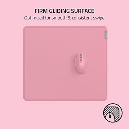 Razer Strider Hybrid Mouse Mat with a Soft Base & Smooth Glide: Firm Gliding Surface - Anti-Slip Base - Rollable & Portable - Anti-Fraying Stitched Edges - Water-Resistant - Large - Quartz Pink - color: Quartz Pink, size: 15.8L x 17.7W inches
