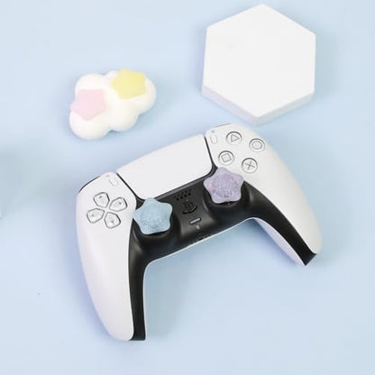 Glitter Star Switch 2 Joycon Thumb Grips Caps, 4 PCS Cute Kawaii 3D Silicone Analog Thumbstick Button Cover for PS5/PS4, Xbox Series X/S, Xbox One, Switch PRO Controller Joystick Caps - color: Multicolor Star for NS2
