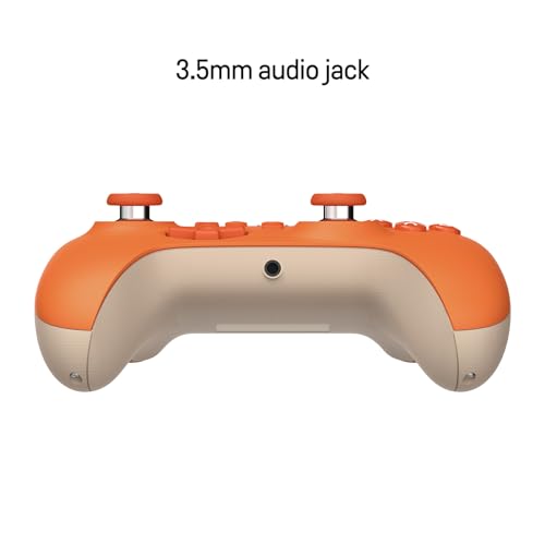 8Bitdo Ultimate C Hall Effect Joysticks/Hall Trigger Wired Controller with RGB Lighting Fire Ring, 3.5mm Audio Jack for Xbox Series X|S, Xbox One, Windows 10/11 - Officially Licensed (Orange) - color: Orange