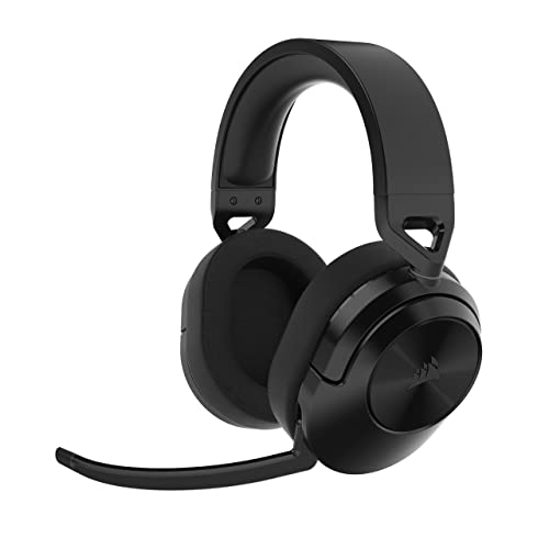 Corsair HS55 Wireless CORE Gaming Headset - Low-Latency 2.4Ghz, Up to 50ft Bluetooth Range, Lightweight Construction, Tempest 3D AudioTech Support on PS5, Omni-Directional Microphone - Black - color: Carbon, style: HS55 WIRELESS CORE