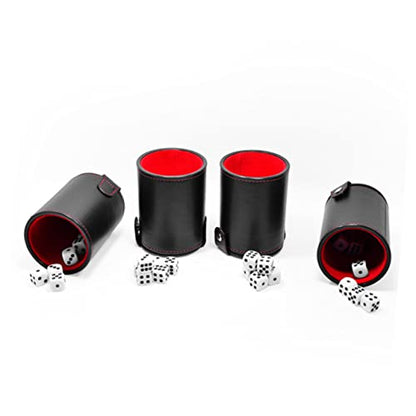 Abaodam 2sets Leather Dice Cup Lids Professional Dice Container and Pu Leather Material for Board Games and Family Fun Easy to Clean and Noise-reducing Design