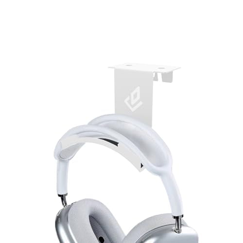 Dezctop Headphone Stand Holder Under Desk, PC Gaming Headset Hanger Mount, Earphone Stand Accessories, Headset Hook Holder for All Over Ear Headphone, for All Gamer Headset and Table Boards, White - color: White