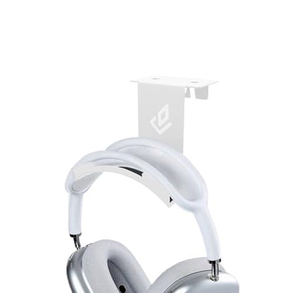 Dezctop Headphone Stand Holder Under Desk, PC Gaming Headset Hanger Mount, Earphone Stand Accessories, Headset Hook Holder for All Over Ear Headphone, for All Gamer Headset and Table Boards, White - color: White