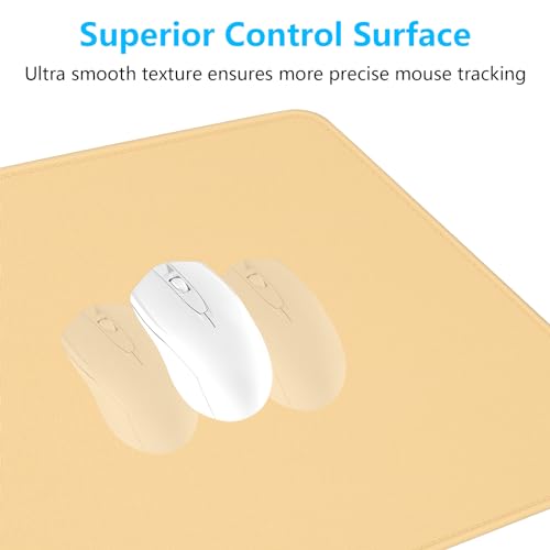 Dapesuom Large Mouse Pad, Extended Gaming Mouse Mat with Stitched Edges, Full Size Desk Mats with Non-Slip Base, Computer Big Desktop Keyboard Pad for Laptop, 23.6 x 11.8 in, Navajo White - color: Navajo White, size: 23.6L x 11.8W inches