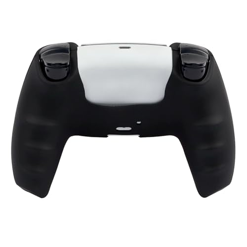 RALAN Lightning Controller Skin Silicone for PS5, Non-Slip Grip Cover Protector Compatible with PlayStation 5 Controllers with 2 Thumb Grip Caps - color: Black Green lightning