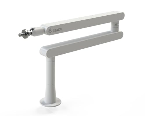 BEACN Mic Stand (Light) - Low Profile Adjustable Boom Arm, 360° Mount | Studio-Quality Microphone Arm w/ 360° Rotation, Cable Management, Easy Clamp, Universal fit. Streaming, Podcasting, Gaming. - color: Light