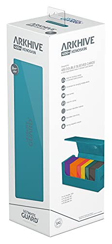 Ultimate Guard Arkhive 400+, Deck Case for 400 Double-Sleeved TCG Cards, Petrol, Compatible with Boulders, Magnetic Closure & Microfiber Inner Lining - color: Petrol, size: 400+
