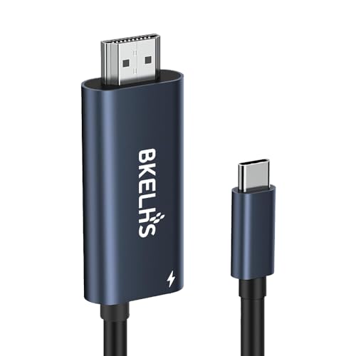 USB C to HDMI Cable 2 in 1 Steam Deck Adapter 4K 60Hz HDMI 100W Charging Port, Monitor TV Connector Cable USB C Dock for Steam Deck OLED/ROG Xbox Ally/iPad/Samsung Galaxy Dex/Tablet/iPhone 17 6.6TF/2M