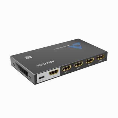 4K Metal HDMI Splitter 1 in 4 Out, 1×4 Powered HDMI Video TV Splitter for Xbox, PS4/5, PC, Laptop, 4Kx2K@30Hz 3D Full HD, Mirror Monitor Only (Not a Switch) - size: 1x4