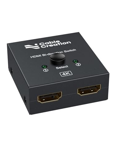 CableCreation HDMI Splitter 2 in 1 Out, 4K@60Hz HDMI Switch,HDMI Switch Box | Metal Case Bidirectional HDMI Switcher Compatible with PS5/4, Xbox, Roku, TV, Fire Stick, Blue-Ray Player etc