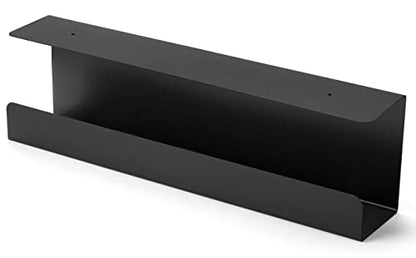 ZhiYo 16.5 Inch Sturdy Under Desk Cable Management Tray, Metal Cable Tray Under Desk, Black Table Management Basket, Wire Hider 1 Pack - size: 16.5in L - Screw-In