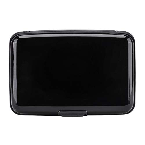 RFID Blocking Credit Card Protector Case Holder Wallet for Men Women | RFID Blocking Credit Card Protector Aluminum ID Case Hard Shell Business Card Holders Metal Wallet for Men or Women - color: Black