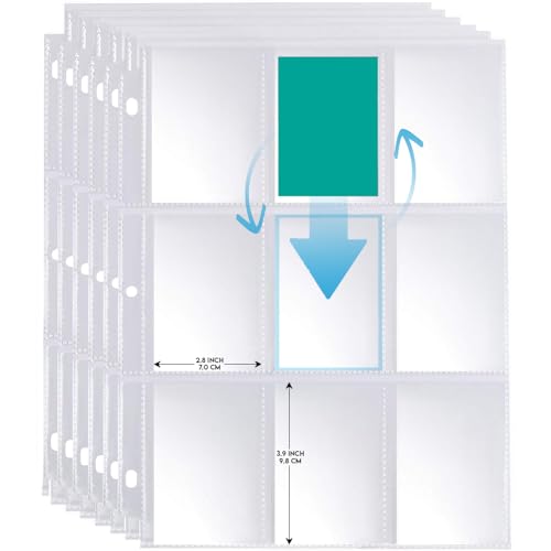 3600 Pockets Trading Card Sleeves, Premium 9-Pocket 200 Sheets, Double-Sided Baseball Cards Sleeves, Card Protectors Sheets for Basketball Cards & More - Fits 3 Ring Binder (200 Sheets) - size: 200 Sheets