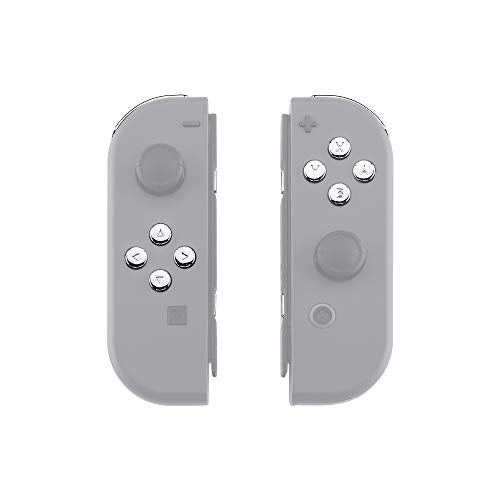 eXtremeRate DIY Full Set Buttons for Nintendo Switch & Switch OLED, Chrome Silver Glossy Replacement Buttons for JoyCon, ABXY Direction Keys SR SL L R ZR ZL + - Home Capture Trigger Buttons Springs - color: Chrome Silver
