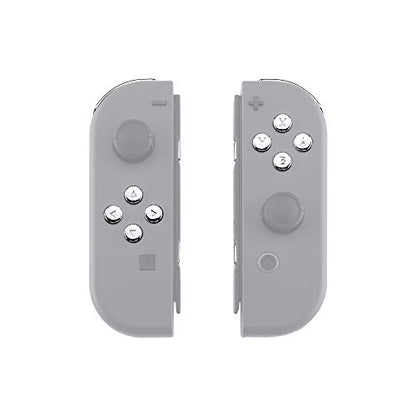 eXtremeRate DIY Full Set Buttons for Nintendo Switch & Switch OLED, Chrome Silver Glossy Replacement Buttons for JoyCon, ABXY Direction Keys SR SL L R ZR ZL + - Home Capture Trigger Buttons Springs - color: Chrome Silver