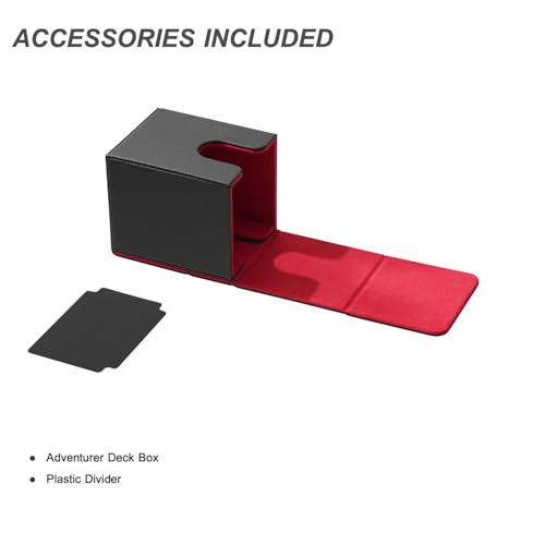 Mage Tech Adventurer [Apprentice] Modular PU Leather Deck Box - Holds 99 Double-Sleeved Cards - Ultra-Rugged, Expandable Design - MTG PTCG LOR OPCG & More - Black/Red - color: 2. Ambition (Black/Red), style: 1. Apprentice