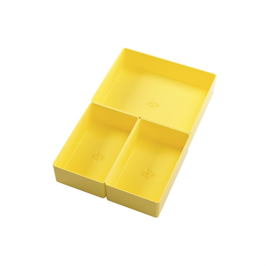 Token Silo Card Add On - 3-Piece Set of Game Trays, Holds Game Cards, Tokens, Dials and Dice, Organize LCG, TCG and Board Game Accessories, Modular Design, Yellow Color, Made by Gamegenic - color: Yellow