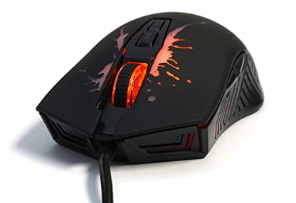 MANHATTAN RGB LED Wired Optical USB Gaming Mouse - 7200 DPI, Ergonomic Shape, 7 Buttons, Color-Changing LEDs, Low-Friction Base, Computer Mouse for Laptop, Extra-Long Braided Cable - 190121 | DPI USB pointer with seven controls, RGB lighting, smooth glide
